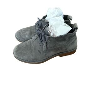 Hush Puppies Ankle Boots Gray Chukka Lace Up Contrast Stitching Casual Everyday